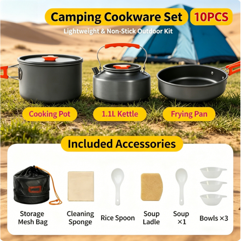 10 Pack Non Stick Camping Cook - Camping Cooking Pack ulasan dan harga