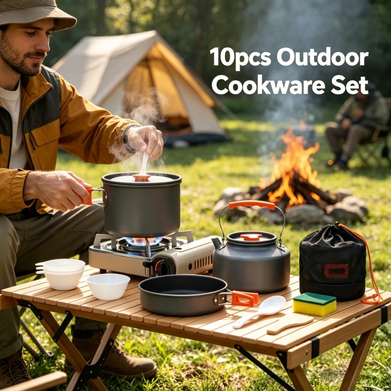 Camping Cookware Set Outdoor P - Camping Cooking Set With Kettle ulasan dan harga