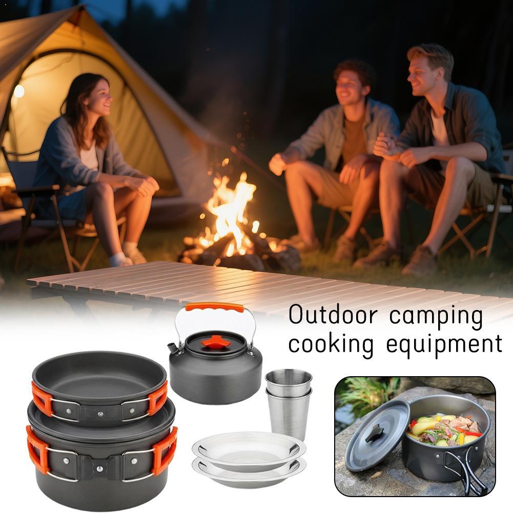 Camping Cookware Set Outdoor C - Camping Cooking Set With Kettle ulasan dan harga