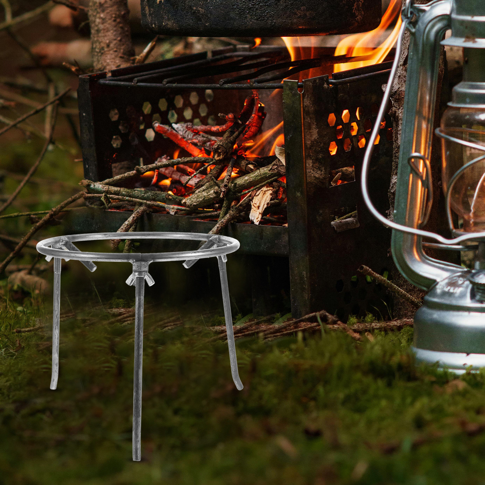 Outdoor Camping Tripod Steel F - Camping Cooking Fire Stove ulasan dan harga