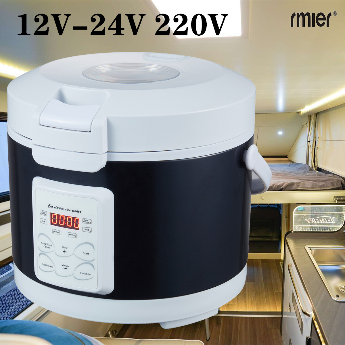 ARIER 12V 24V 220V Mini Rice C - Camping Cooking Menu ulasan dan harga