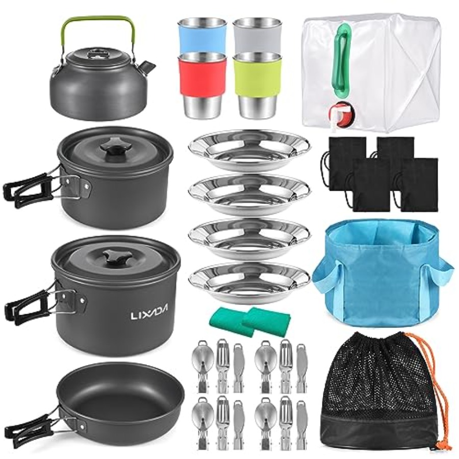 33PCS Camping Cookware Kit wit - Camping Cooking Lightweight ulasan dan harga