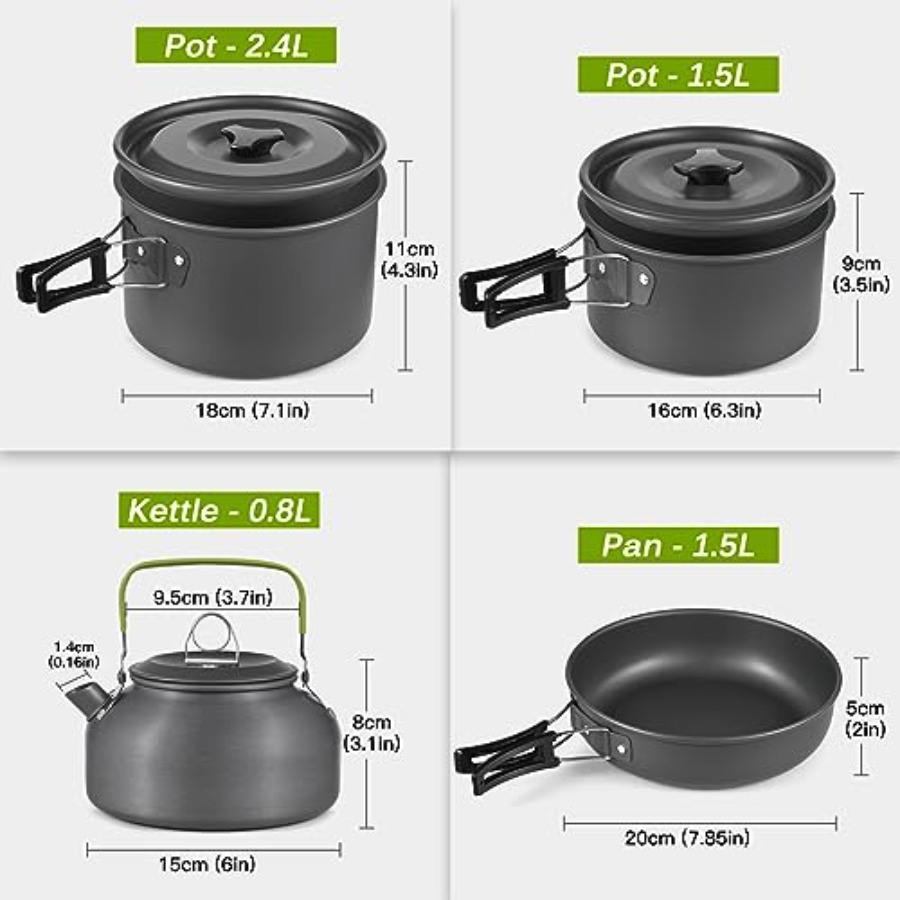 33PCS Camping Cookware Kit wit - Camping Cooking Lightweight ulasan dan harga