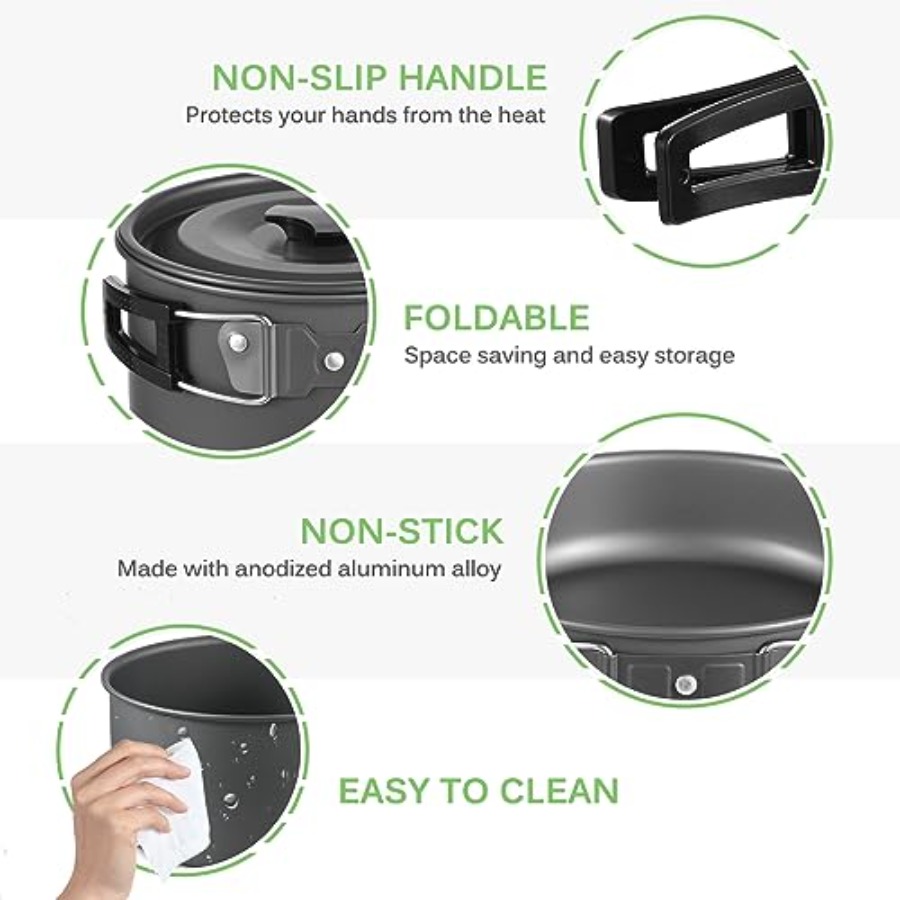 33PCS Camping Cookware Kit wit - Camping Cooking Lightweight ulasan dan harga