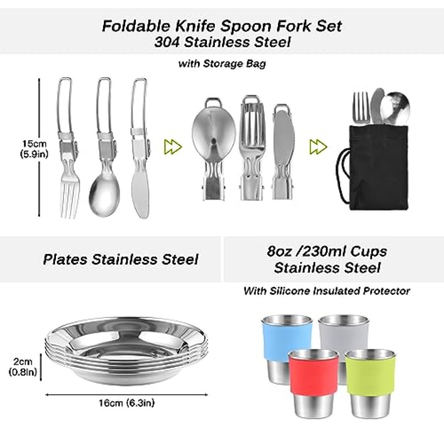 33PCS Camping Cookware Kit wit - Camping Cooking Lightweight ulasan dan harga